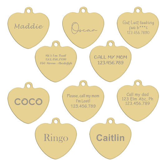 Custom Heart Pet ID Tag