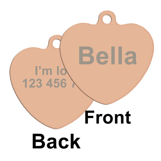 Custom Heart Pet ID Tag