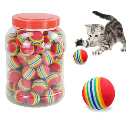 Rainbow Rattle Cat Balls